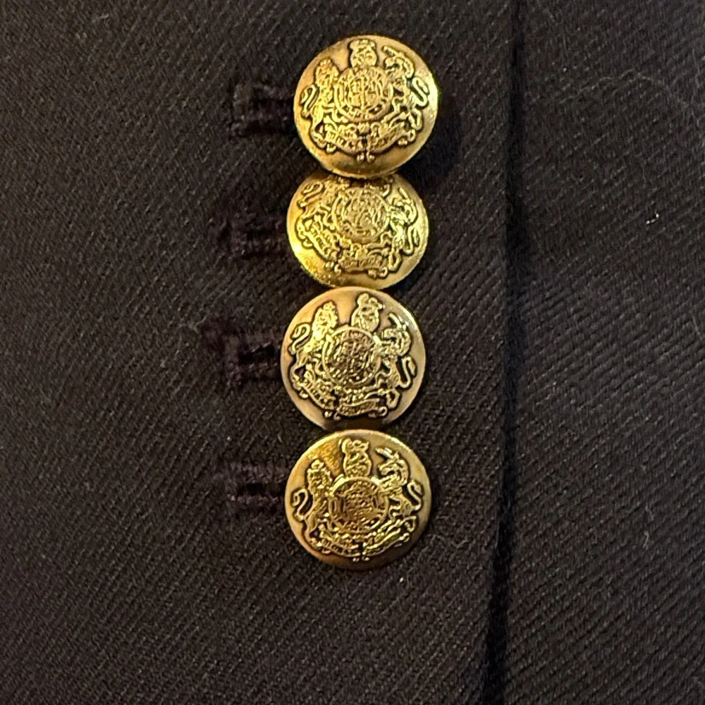 J. Crew Women's School Boy Black Blazer with Gold Buttons size 2